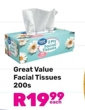 Great Value Facial Tissues 200s
