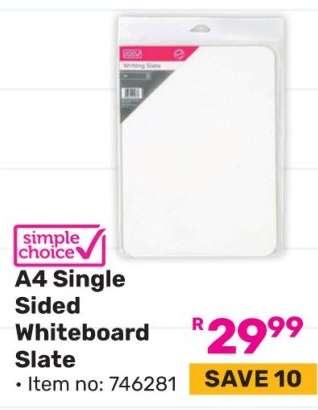 A4 Single Sided Whiteboard Slate