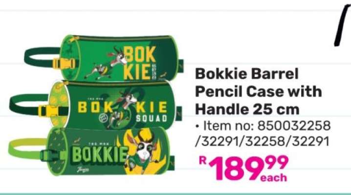 Bokkie Barrel Pencil Case with Handle 25 cm