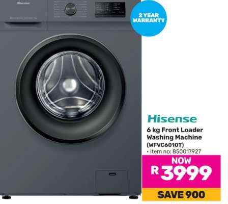 Hisense 6 kg Front Loader Washing Machine (WFVC6010T)