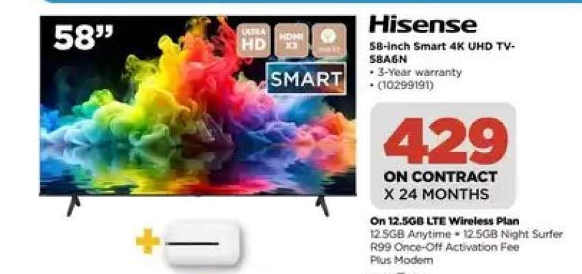 Hisense 58-inch Smart 4K UHD TV-58A6N