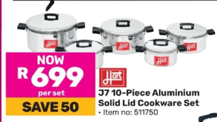 J7 10-Piece Aluminium Solid Lid Cookware Set