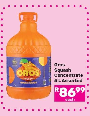 Oros Squash Concentrate 5 L Assorted