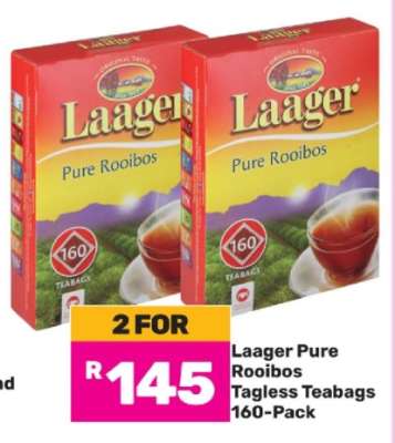 Laager Pure Rooibos Tagless Teabags 160-Pack