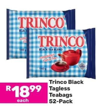 Trinco Black Tagless Teabags 52-Pack