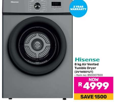 Hisense 8 kg Air Vented Tumble Dryer