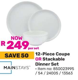12-Piece Coupe OR Stackable Dinner Set