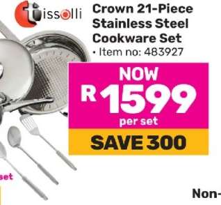 Crown 21-Piece Stainless Steel Cookware Set