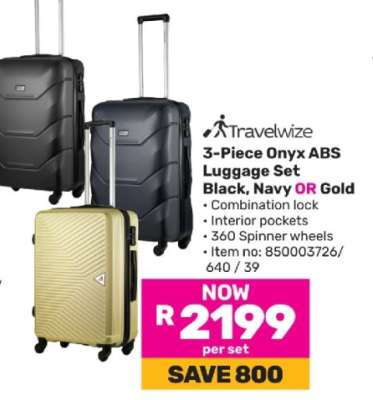 Travelwize 3-Piece Onyx ABS Luggage Set