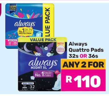 Always Quattro Pads 32s OR 36s