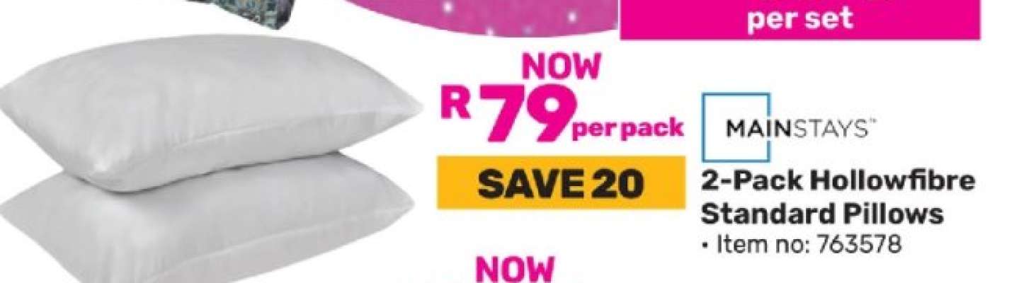 2-Pack Hollowfibre Standard Pillows