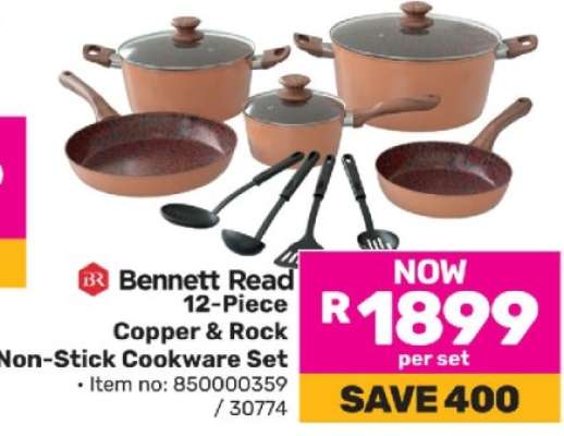 Bennett Read 12-Piece Copper & Rock Non-Stick Cookware Set