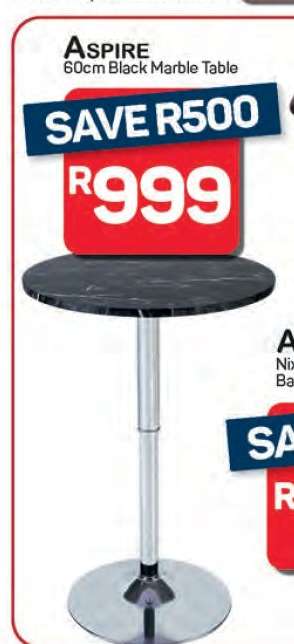 Aspire 60cm Black Marble Table