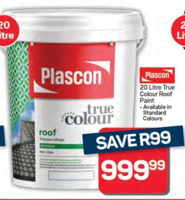 Plascon 20 Litre True Colour Roof Paint