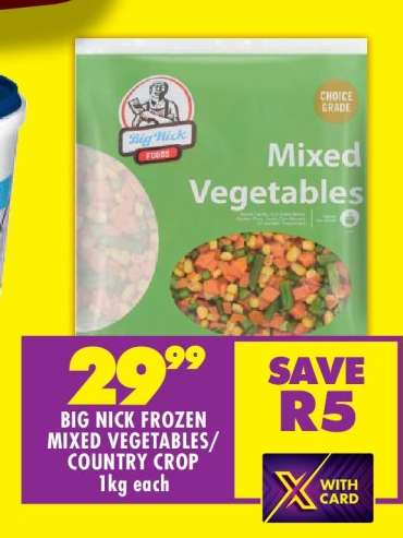 BIG NICK FROZEN MIXED VEGETABLES/COUNTRY CROP