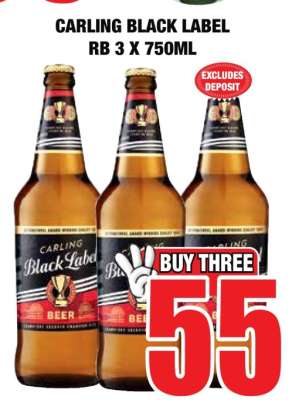 CARLING Black Label RB 3 x 750ml