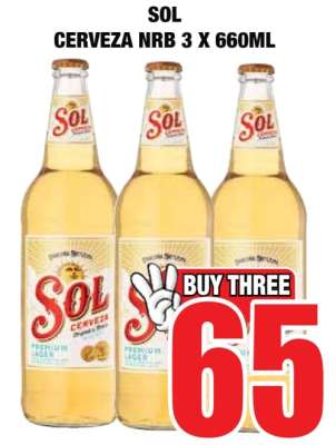 SOL CERVEZA NRB 3 X 660ML