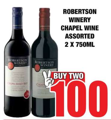 ROBERTSON WINERY CHAPEL WINE ASSORTED 2 X 750ML