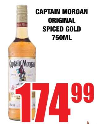CAPTAIN MORGAN ORIGINAL SPICED GOLD 750ML