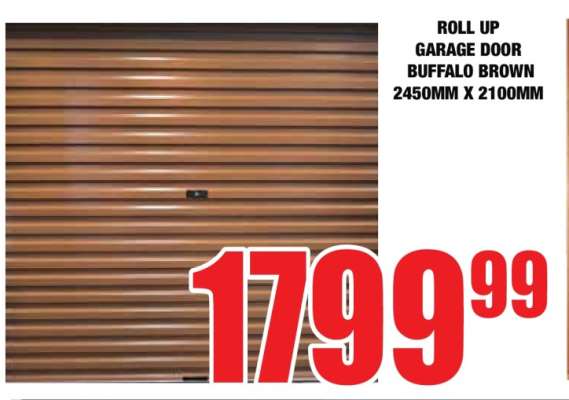 ROLL UP GARAGE DOOR BUFFALO BROWN 2450MM X 2100MM