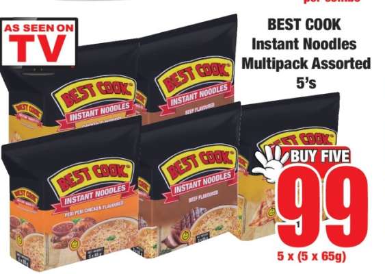 BEST COOK Instant Noodles Multipack Assorted 5's