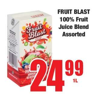 FRUIT BLAST 100% Fruit Juice Blend Assorted