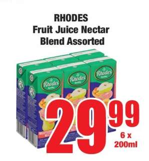 RHODES Fruit Juice Nectar Blend Assorted