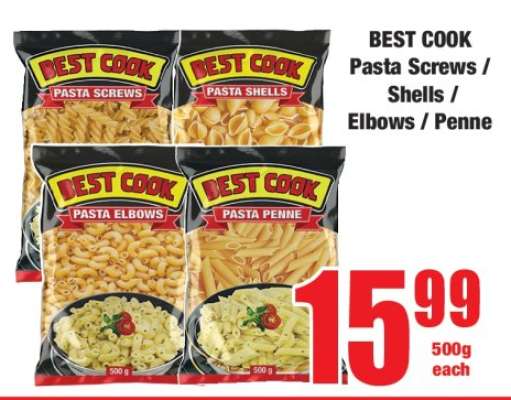 BEST COOK Pasta Screws / Shells / Elbows / Penne