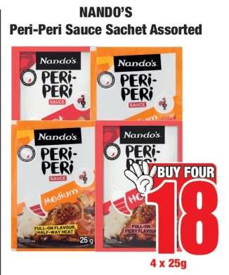 Nando's Peri-Peri Sauce Sachet Assorted