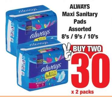 ALWAYS Maxi Sanitary Pads Assorted 8's / 9's / 10's