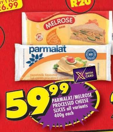 PARMALAT/MELROSE PROCESSED CHEESE SLICES all variants 400g each