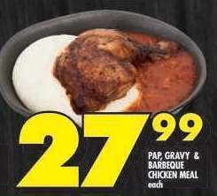 PAP, GRAVY & BARBEQUE CHICKEN MEAL
