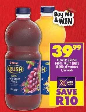 Clover Krush 100 Fruit Juice Blend