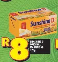 SUNSHINE D ORIGINAL MARGARINE 125g