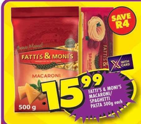 Fatti's & Moni's Macaroni/Spaghetti Pasta 500g