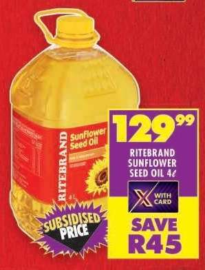 Ritebrand Sunflower Seed Oil 4ℓ