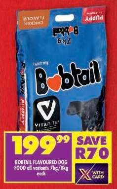 BOBTAIL FLAVOURED DOG FOOD all variants 7kg/8kg