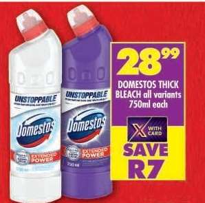DOMESTOS THICK BLEACH all variants 750ml each
