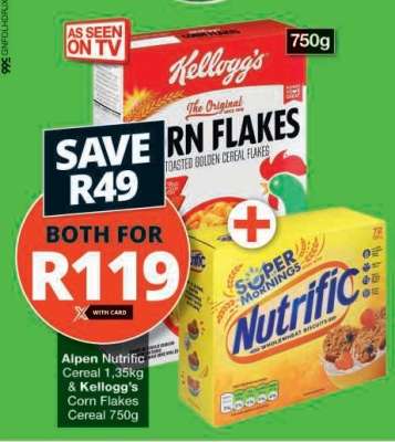 Alpen NutriFic Cereal & Kellogg's Corn Flakes