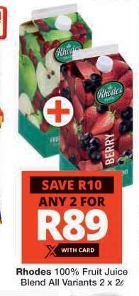 RHODES 100% FRUIT JUICE BLEND