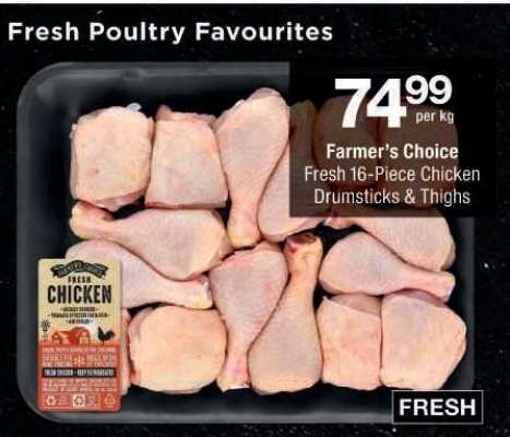 Farmer's Choice Fresh 16-Piece Chicken Drumsticks & Thighs