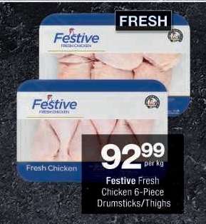 Festive Fresh Chicken 6-Piece Drumsticks/Thighs