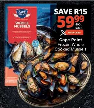 Cape Point Frozen Whole Cooked Mussels