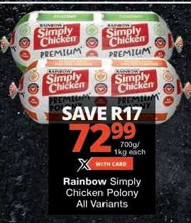 Rainbow Simply Chicken Polony