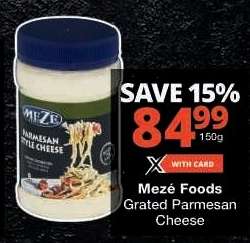 Mezé Foods Grated Parmesan Cheese