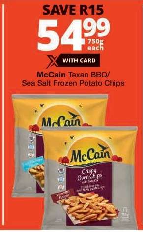 McCain Texan BBQ/Sea Salt Frozen Potato Chips