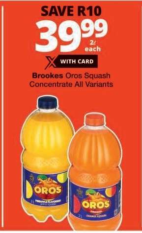 BROOKES OROS SQUASH CONCENTRATE all variants