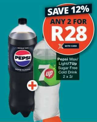 Pepsi Max/Light/7Up Sugar Free Cold Drink