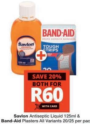 Savlon Antiseptic Liquid 125ml & Band-Aid Plasters