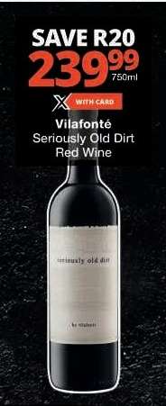 Vilafonté Seriously Old Dirt Red Wine